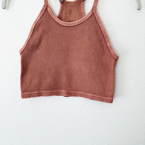 [Free People] Movement Happiness Runs Seamless Ribbed Cropped Tank Top Size M/L - Picture 11 of 11